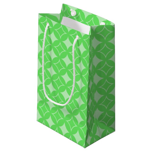 Lime-Green-Shippo-Muster Kleine Geschenktüte (Vorderseite Schrägansicht)