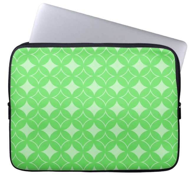 Lime-Green-Shippo-Muster Laptopschutzhülle (Vorderseite)