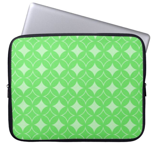 Lime-Green-Shippo-Muster Laptopschutzhülle (Vorderseite)