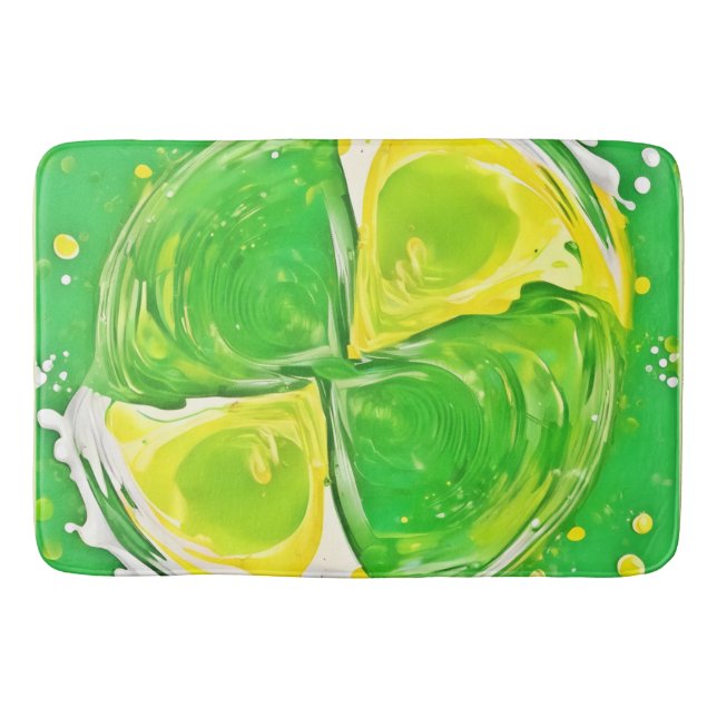 Lime Green Spiral Badematte (Vorderseite)