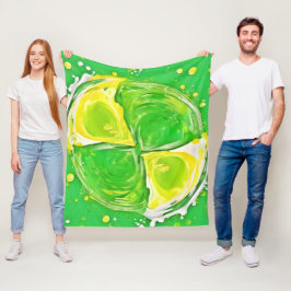 Lime Green Spiral Fleecedecke