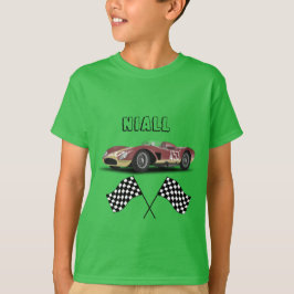 Lime Green Sporty Race Car Personalisiert T-Shirt