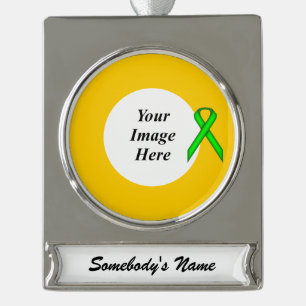 Lime Green Standard Ribbon Tmpl von Kenneth Yoncic Banner-Ornament Silber