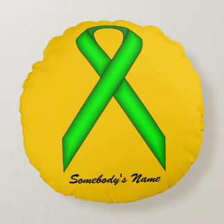 Lime Green Standard Ribbon von Kenneth Yoncich Rundes Kissen