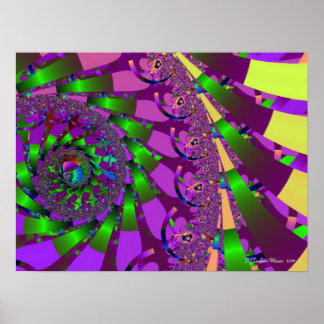 Lime Green Swirl Poster