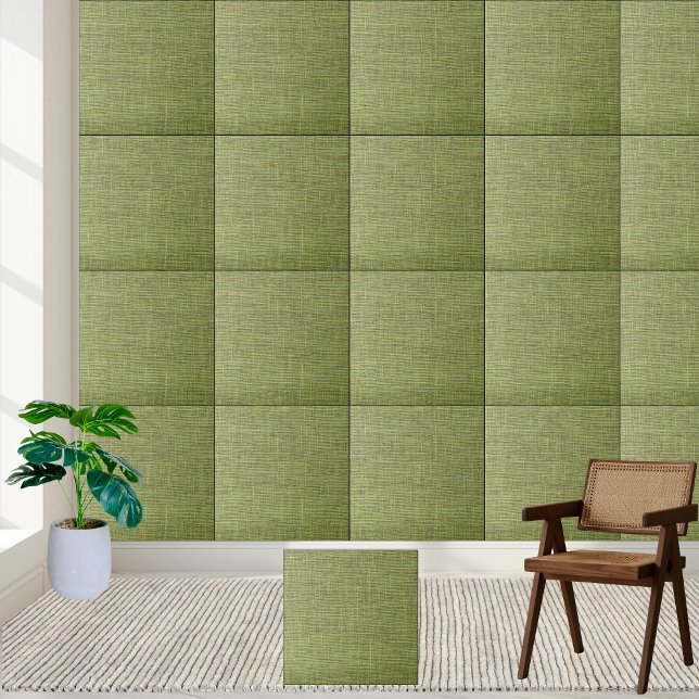 Lime Green Textured Keramik Tile Fliese (Lime Green Textured Fabric Ceramic Tile)