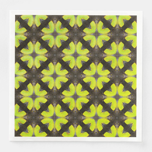 Lime Green und Black Modern Hipster Pattern Serviette (Vorderseite)