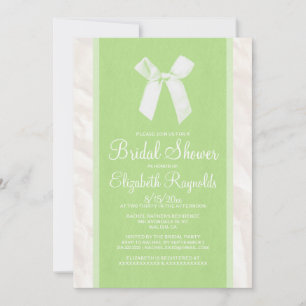 Lime Green Vintag Bow Linen Brautparty lädt ein Einladung