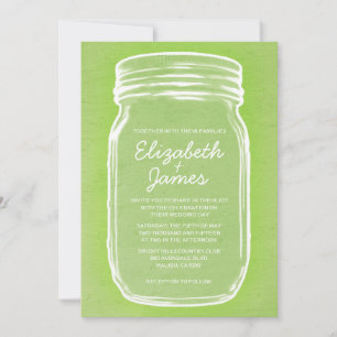 Lime Green Vintag Mason Jar Hochzeit Einladungen