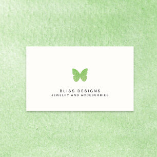 Lime Green Wassercolor Butterfly-Logo Visitenkarte