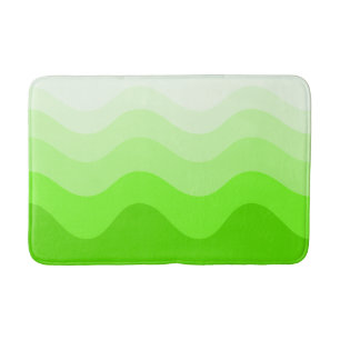 Lime Green Wavey Stripe Modern Bath Mat Badematte