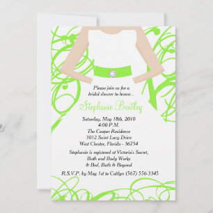 Lime Green Wedding Dress Bridal Dusche Einladung