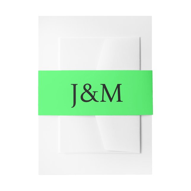 Lime Green Wedding Monogram Belly Bands Einladungsbanderole (Vorderseite Beispiel)