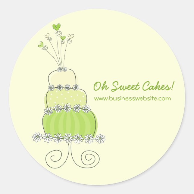 Lime Green Whimsical Chic Wedding Cake Sticker (Vorderseite)