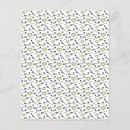 Lime Green White Lacrosse Sticks & Heart Scrapbook