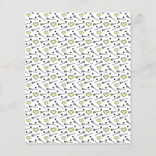 Lime Green White Lacrosse Sticks & Heart Scrapbook
