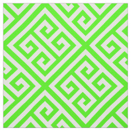 Lime Green White Med Griechischer Key Diag T Muste Stoff