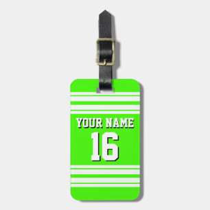 Lime Green White Team Jersey Name Gepäckanhänger