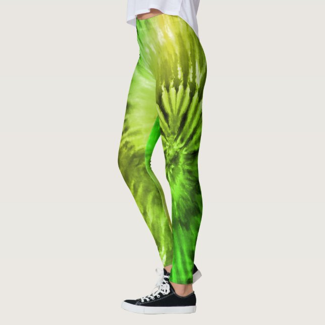 Lime Green & Yellow Psychedelic Sternexplosion Gef Leggings (Links)
