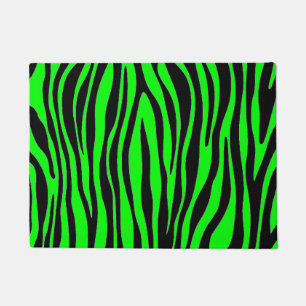 Lime Green Zebra Fußmatte