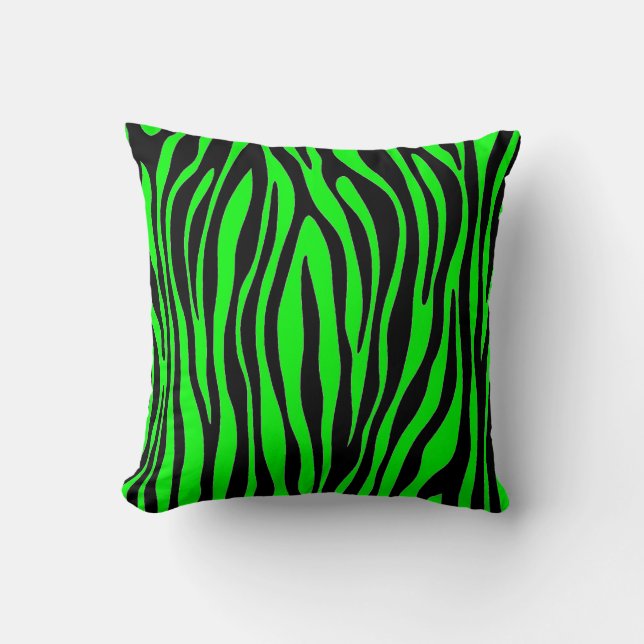 Lime Green Zebra Kissen (Vorderseite)