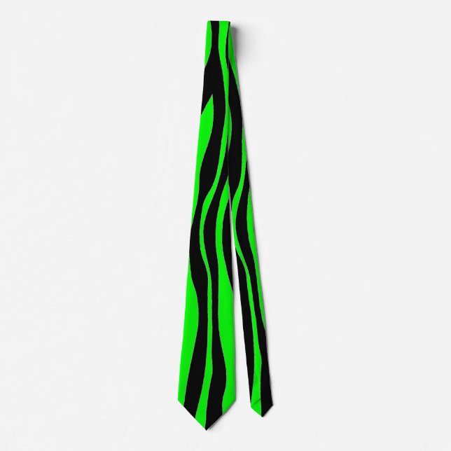 Lime Green Zebra Krawatte (Vorderseite)