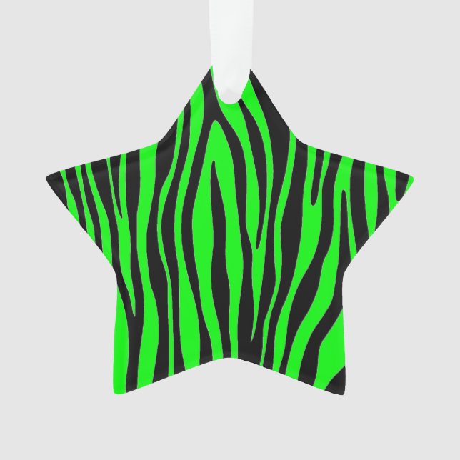 Lime Green Zebra Ornament (Vorderseite)