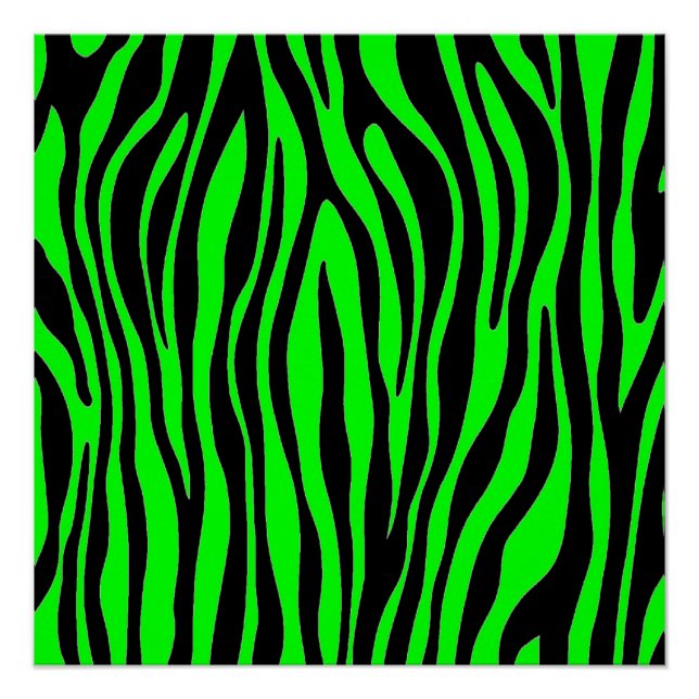 Lime Green Zebra Poster (Vorderseite)