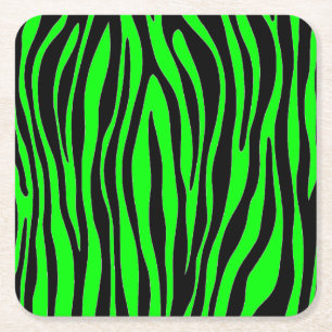 Lime Green Zebra Rechteckiger Pappuntersetzer