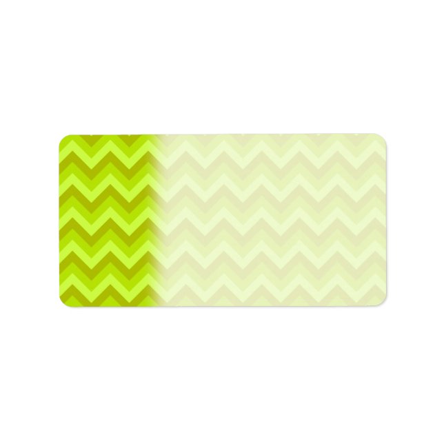 Lime Green Zig Zag Muster. Adressaufkleber (Vorne)