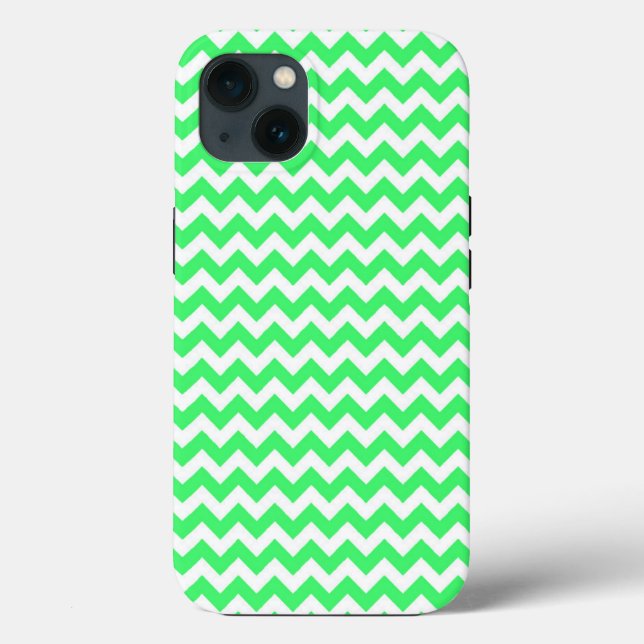 Lime Green Zig Zag Zickzack Case-Mate iPhone Hülle (Rückseite)