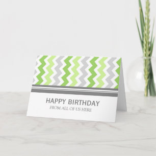 Lime Grey Chevron Business From Group Birthday Karte