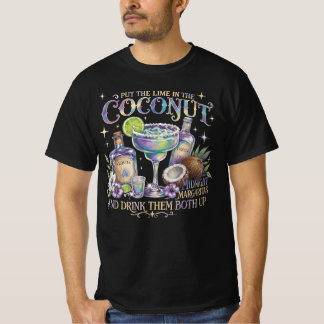 Lime in die Kokosnuss Retro Margaritas Celes T-Shirt