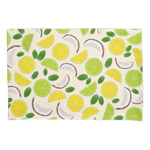 Lime lemon coconut and mint pattern happy summer kissenbezug