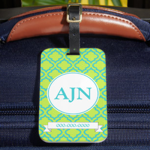 Lime Monogramm Gepäckanhänger