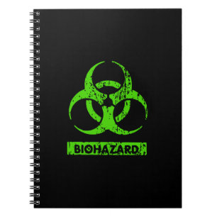 Lime Neon Grün Bio-Hazard Chemikalien Grafik Notizblock