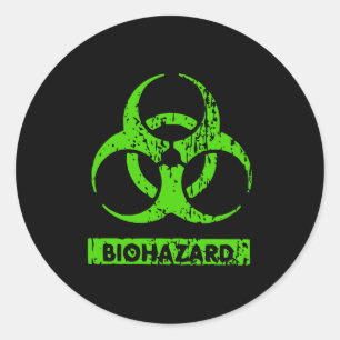 Lime Neon Grün Bio-Hazard Chemikalien Grafik Runder Aufkleber