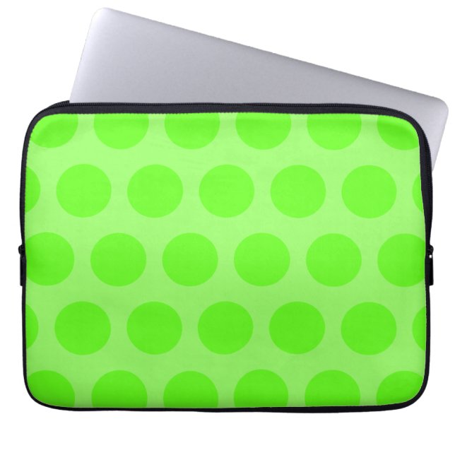 Lime Punkte Laptopschutzhülle (Vorderseite)