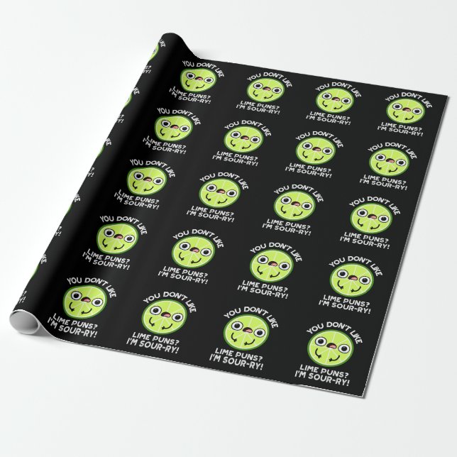 Lime Puns gefallen dir nicht, ich bin sauer-ry Fru Geschenkpapier (Ungerollt)