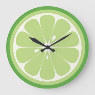 Lime Slice Große Wanduhr