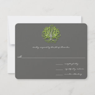 Lime Swirl Baum Wurzeln der Liebe Hochzeitseinladu RSVP Karte