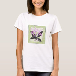Lime und lila Cattleya-Orchideen Botanik T-Shirt