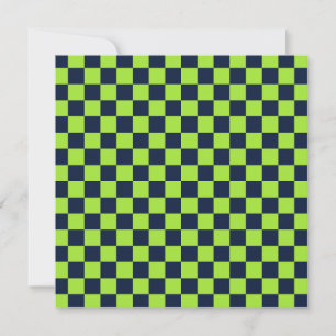 Lime- und Marineblau-Schachbrettmuster Dankeskarte