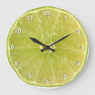Lime Wall Clock with numbers Große Wanduhr