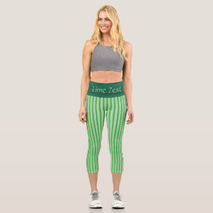 „LIME ZEST“ VON JEANIE DEE: PERSONALISIERBARE HOHE CAPRI LEGGINGS