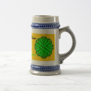 Limegrüne Blumenband-Vorlage von Kenneth Yoncich Bierglas