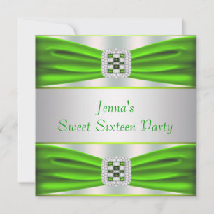 Limegrüne Diamanten Sweet Sixteen Einladung