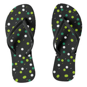 Limegrüne Weiße Formen Muster Flip Flops