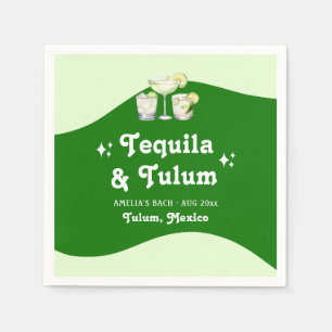 Limegrüner Zitrus-Tequila und Tulum-Junggesellinne Serviette