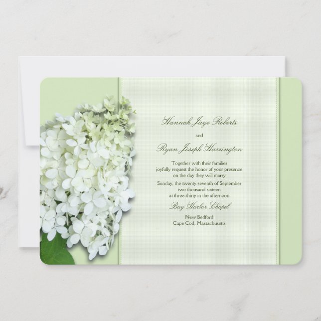 Limelight Green Hydrangea Custom Wedding Paper Einladung (Vorderseite)